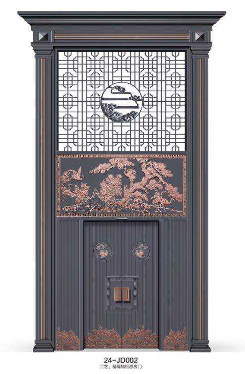 帶加高門楣加高氣窗精雕鑄鋁門